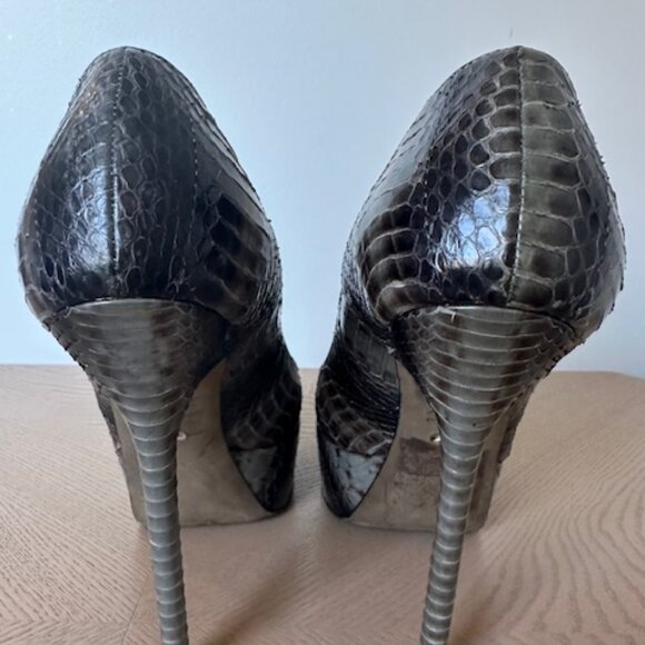 Sergio Rossi Snakeskin Cachet Pumps, Vero Cuoio, Blue Gradient, Size 37 - Picture 6 of 7